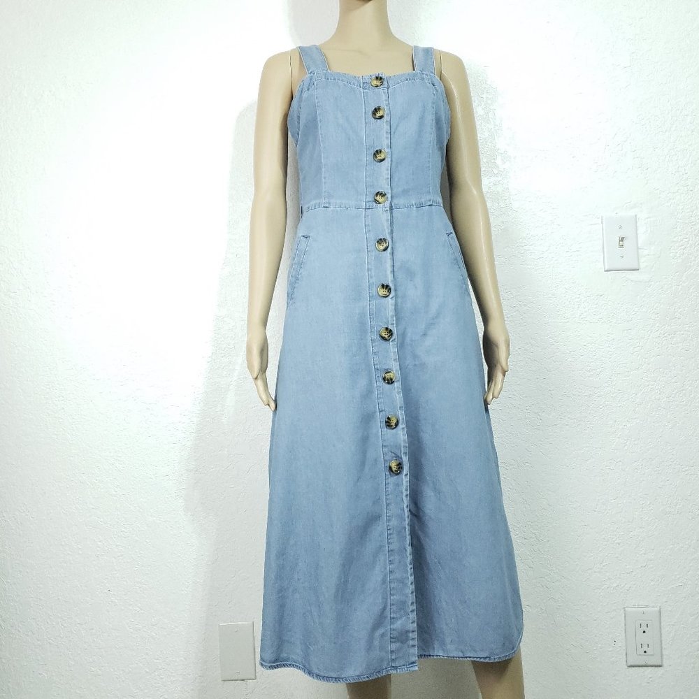 A New Day Chambray Midi Dress with Pockets